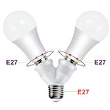 Ayt Ledx DY-101 E27 Duy Çoğaltıcı Tek Duydan Çift E27 Lamba Bağlantısı Duy Çoklayıcı