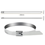 Ayt Powermaster 304 Paslanmaz Çelik Kablo Bağı 7.9x200 Mm 100 Lük Paket Klip Klemens Çırt
