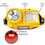 Ayt Powermaster S02 Sarı 10 Watt Sensörlü 1 Led 24 Smd Led 11 Işık Modlu Kamp Kafa Lambası Feneri