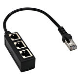Ayt Powermaster PM-25007 Ethernet RJ45 3 lü Dağıtıcı Splitter Ethernet Soketi Çoklayıcı İnternet Çoğaltıcı