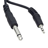 Ayt 3.5 Mm Stereo Erkek 6.3 Mm Mono Erkek 1 Metre Kablo 3.5 mm Jack Aux Kulaklık Dişi Girişi 6.3 mm Erkek Girişi