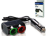 Ayt Olesson 1631 12-24V Çiftli Usbli 120W 80 Cm Kablolu Araç Oto Tır Çakmak Çoklayıcı Çakmaklık Çoğaltıcı