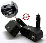 Ayt Olesson 1652 12-24V Çiftli Çift Usbli 100W Araç Oto Tır Çakmak Çoklayıcı Çakmaklık Çoğaltıcı