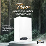 Ferroli Bluehelix Trio 24 kW Yoğuşmalı Kombi - 5 YIL GARANTİ- TÜKENİYOR