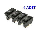Üniversal Ok İşaretli Cam Düğmesi Anahtarı 4 Adet 5 Pinli