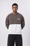 Erkek Not Basic Project Nakışlı Oversize Sweatshirt Kahve