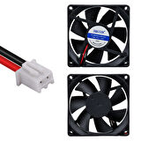 Powermaster Ic-216 Fırçasız DC Fan 80x80x25 Mm 12 Volt 2 Pin Soğutucu Fan 8x8x2.5 Cm