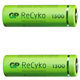 Gp Recyko 1300 Mah R6 AA Şarjlı 2'li Kalem Pil