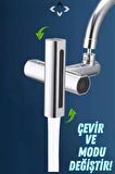 360° Akrobat 4 Farklı Modlu Fonksiyonel Akrobat Musluk Batarya Ucu Başlığı Krom