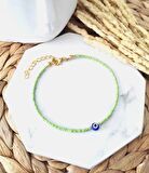 Yeşil Nazar Boncuklu Halhal