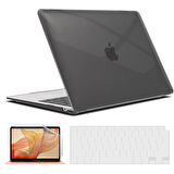 Apple MacBook Air 13 inch M1 Çip A2337 Uyumlu Alt Üst Kılıf + Klavye Kılıfı + Ekran Koruyucu Film