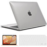 Apple MacBook Air 13 inch M1 Çip A2337 Uyumlu Alt Üst Kılıf + Klavye Kılıfı + Ekran Koruyucu Film