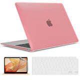 Apple MacBook Pro 13 inç M1 Çip A2338 Uyumlu Alt Üst Kılıf + Klavye Kılıfı + Ekran Koruyucu Film
