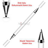 Dokunmatik Tablet Kalemi 2in1 iPad Huawei Honor Samsung Lenovo Xiaomi Casper Tcl Hometech ile Uyumlu