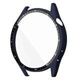 NovStrap Huawei Watch GT3 46mm ile Uyumlu Ekran Koruyucu Temperli Cam ve Kasa Koruyucu Sert PC