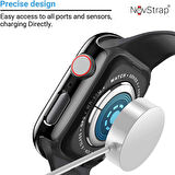 Apple Watch Series 7 41mm Kılıf Ekran ve Kasa Koruyucu 360 Tam Koruma Premium Kapak Sert Pc Metalik