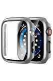Apple Watch Series 7 45mm Kılıf Ekran ve Kasa Koruyucu 360 Tam Koruma Premium Kapak Sert Pc Metalik