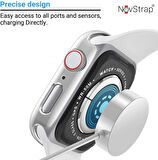 Apple Watch Series 7 45mm Kılıf Ekran ve Kasa Koruyucu 360 Tam Koruma Premium Kapak Sert Pc Metalik