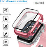 Apple Watch Uyumlu Series 7 45mm Kılıf Ekran ve Kasa Koruyucu 360 Tam Koruma Premium Kapak Sert Pc Metalik 