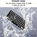 NovStrap Apple Macbook Pro 2021 16 inç M1 A2485 Uyumlu Türkçe Q Klavye Siyah Klavye Koruyucu Kılıf