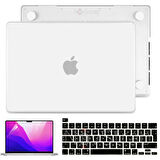 NovStrap Apple MacBook Pro 13 inç 2021 M1 Çip A2338 Uyumlu Mat Kılıf + Siyah Klavye Kılıfı + Film