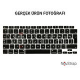 Apple MacBook Air 13 inch M1 Çip A2337 Uyumlu Alt Üst Parlak Kılıf + Siyah Klavye Kılıfı + Film