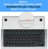 NovStrap Apple MacBook Pro 2021 M1 14.2 inc A2442 Uyumlu Mat Kılıf + Siyah Klavye Kılıfı + Film