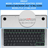 NovStrap Apple MacBook Pro 2021 M1 16.2 inc A2485 Uyumlu Parlak Kılıf + Siyah Klavye Kılıfı + Film