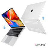 NovStrap Apple MacBook Pro 2021 13 inç M1 Çipli A2338 A1706 A1708 A1989 Uyumlu Parlak Simli Kılıf