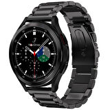 NovStrap Samsung Galaxy Watch 4 Seri 40-42-44-46 Mm Uyumlu Kordon (20 Mm) Çelik Klasik Metal Kordon