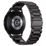 NovStrap Samsung Galaxy Watch 4 Seri 40-42-44-46 Mm Uyumlu Kordon (20 Mm) Çelik Klasik Metal Kordon