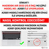 NovStrap Apple MacBook Air 13.6 inç 2022 M2 Çip A2681 Uyumlu Kılıf Sert Rubber Parlak Kapak Koruyucu