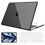 NovStrap Apple MacBook Air 13.6 inç 2022 M2 Çip A2681 Uyumlu Kılıf Parlak-Şeffaf Klavye Kılıfı-Film