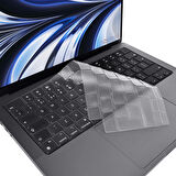 NovStrap Apple MacBook Air 13.6 inç 2022 M2 Çip A2681 Uyumlu Kılıf Parlak-Şeffaf Klavye Kılıfı-Film