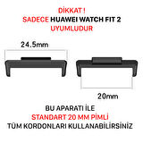 NovStrap Huawei Watch Fit 2 uyumlu 20mm Kordon Çeviri Aparat Pim Konnektörü Metal
