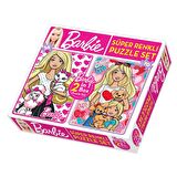 FABBATOYS Süper Renkli 2si1 arada Puzzle Set - Barbie / 54+70 Parça Puzzle