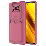 Xiaomi Poco X3 Kılıf Kartlıklı Lens Kapatmalı Kapak