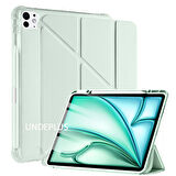 Apple iPad Pro 12.9 5. Nesil 2021 Kılıf Kalem Bölmeli Trifolding Case A2378 A2379 A2461 A2462