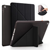 Apple iPad 7. Nesil 10.2" Kılıf Trifolding Arkası Silikon Smart A2197 A2198 A2200