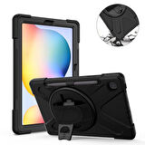Samsung Galaxy Tab S6 Lite 2024 P620 P610 Kılıf Defender Askılı Zırhlı Tank Case 13-15-17