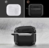 Apple Airpods 3. Nesil Uyumlu Kılıf Karbonfiber TPU Silikon Uyumlu Kılıf 26