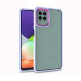 Samsung Galaxy A12 Kılıf Kamera Nikelaj Kenar Renkli Kapak