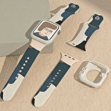 Apple Watch 7 8 45mm Kordon Karışık Renkli Silikon Kordon