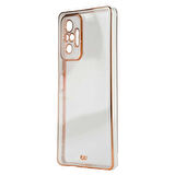 Xiaomi Redmi Note 10 Pro Kılıf Köşeli Gold Şeffaf Kapak