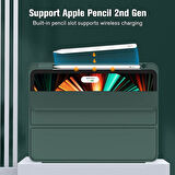 Apple iPad Pro 12.9 6. Nesil 2022 Kılıf Pen Charge Kalem Bölmeli A2436 A2437 A2764 A2766