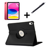 Apple iPad 11.Nesil A16 11inç/10.Nesil 10.9inç Kılıf Dönen Tablet Kilifi Ekran Koruyucu+Kalem