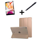 Apple iPad 5. / 6. Nesil Air 1 / 2 9.7 Kılıf Set PU Deri Smart Tablet Kilifi Ekran Koruyucu + Kalem
