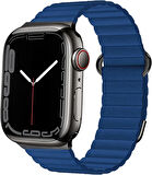 Apple Watch 7 8 45mm Kordon Mıknatıslı Magnetik Deri Kordon