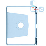 Apple iPad 11.Nesil A16 11inç/10.Nesil 10.9inç Kılıf Termik Kalem Bölmeli Dönebilen Standlı Kılıf Smart Case