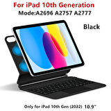 Apple iPad 11.Nesil A16 11inç/10.Nesil 10.9inç Klavyeli Kılıf Magic Keyboard Touchpad Aydınlatmalı Klavye